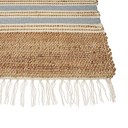 Beliani Tapis en jute 80 x 150 cm beige et bleu clair MIRZA pas cher