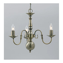 Lumière Chandelier sans abats jours Flemish Laiton antique 3 ampoules 43cm