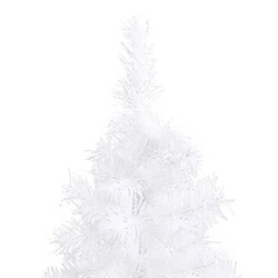 Avis vidaXL Arbre de Noël artificiel d'angle LED et boules Blanc 150 cm PVC