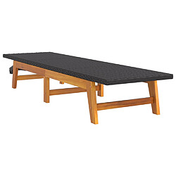 Acheter vidaXL Chaise longue avec table Résine tressée et bois massif d'acacia