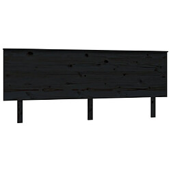 Maison Chic Tête de lit scandinave,Meuble de chambre Noir 204x6x82,5 cm Bois massif de pin -MN99577