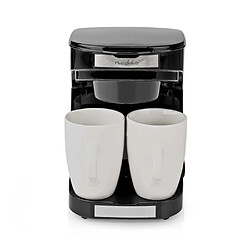 NEDIS Cafetière électrique 2 Tasses Duo 2 x 0.25l Noire laquée Filtre permanent lavable 450W noir Arrêt automatique