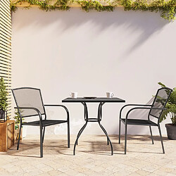 vidaXL Ensemble à manger de jardin 3 pcs anthracite acier