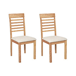 Beliani Bois d'hévéa Chaise de salle à manger Set de 2 Bois clair ORTLEY