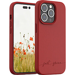 BIGBEN Coque iPhone 14 Pro Natura Rouge - Eco-conçue Just Green