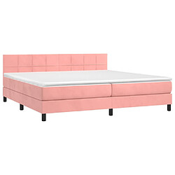 Avis Maison Chic Lit Adulte - Lit simple Lit à sommier tapissier avec matelas moelleux - Meuble de Chambre - Rose 200x200 cm Velours -MN36628