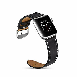 Riff Bracelet en cuir pour Apple iWatch série 38 / 40 / 41 mm Noir