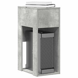 vidaXL Support de tour d'ordinateur et tiroir gris béton 30x44x74 cm