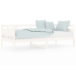 vidaXL Lit de jour sans matelas blanc bois de pin massif 90x190 cm