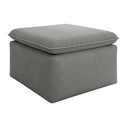 Avis Vente-Unique Pouf en velours côtelé gris clair TEODORA