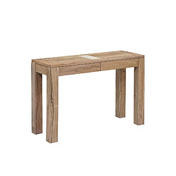 BOIS & CHIFFONS Console bois nature plateau cannage | Acacia Tatoo II