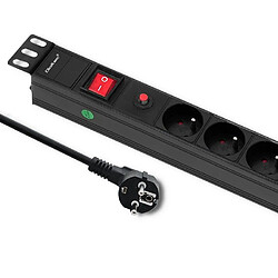 Qoltec 53995 Multiprise surtension pour RACK 19 ``avec CB 1U 16A PDU 6xFRENCH 2m