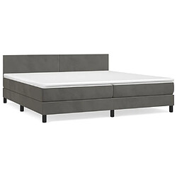 Maison Chic Lit Adulte - Lit simple Lit à sommier tapissier et matelas moelleux - Meuble de Chambre - Gris foncé 200x200cm Velours -MN78689