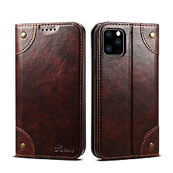 Wewoo Coque Pour iPhone 11 Pro Etui à rabat simple style baroque avec porte-cartes et brun foncé