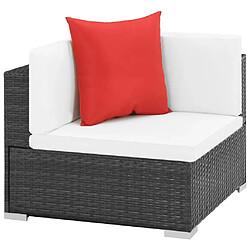 Maison Chic Salon de jardin 7 pcs + coussins - Mobilier/Meubles de jardin - Table et chaises d'extérieur Résine tressée Noir -MN67160