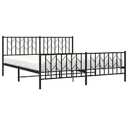 Avis Maison Chic Cadre/structure de lit métal et tête de lit + pied de lit pour adulte - Lit Moderne Chambre noir 183x213 cm -MN92851