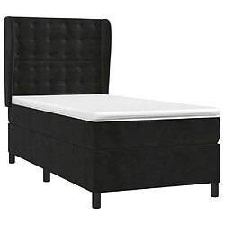 Avis Maison Chic Lit adulte- Lit + matelas,Sommier à lattes de lit avec matelas Noir 90x200 cm Velours -GKD70082