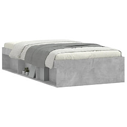 Avis Maison Chic Lit adulte - Lit simple Cadre de lit,Structure du lit Contemporain gris béton 90x200 cm -MN87759