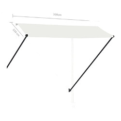 vidaXL Auvent rétractable avec LED 300x150 cm Crème pas cher