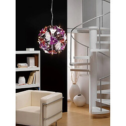 Luminaire Center Suspension Otto 41 Ampoule G4 Sphere, chrome poli/verre dépoli/Multi-Colour verre