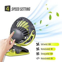 Acheter Universal Ventilateur portable refroidi mini USB 4 vitesses 360 degrés complet rotatif ventilateur d'air rechargeable USB rechargeable clip ventilateur de bureau