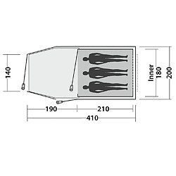 Easy Camp Tente tunnel Spirit 300 3 places Gris acier et bleu