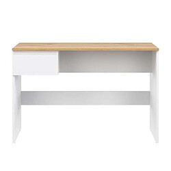 Dansmamaison Bureau 1 tiroir Blanc/Bois - QIZ