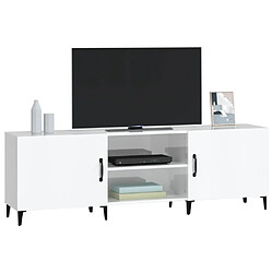 Acheter Maison Chic Meuble TV scandinave - Banc TV pour salon blanc brillant 150x30x50 cm bois d'ingénierie -MN68542