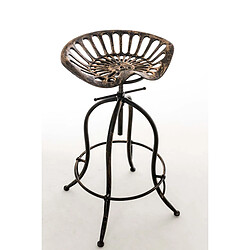 Decoshop26 Tabouret de bar x1 avec repose-pieds circulaire design industriel en métal bronze 10_0005221