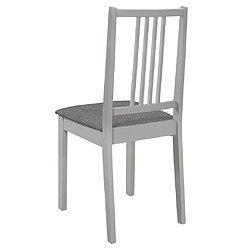 Acheter vidaXL Chaises à manger avec coussins lot de 4 gris bois solide