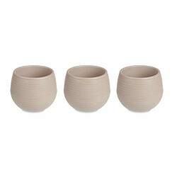 Ibergarden Set de pots Taupe Plastique 12 x 12 x 11 cm (6 Unités)