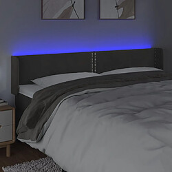 Avis vidaXL Tête de lit à LED Gris foncé 163x16x78/88 cm Velours