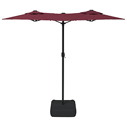 Maison Chic Parasol Jardin | Parasol à double tête avec LED rouge bordeaux 316x240 cm - GKD45782 pas cher