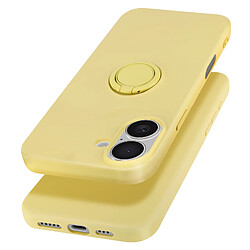 Avizar Coque pour iPhone 16 Bague Support Silicone Flexible Jaune