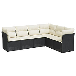 Maison Chic Salon de jardin 6 pcs avec coussins | Ensemble de Table et chaises | Mobilier d'Extérieur noir résine tressée -GKD33939