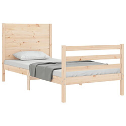 Avis vidaXL Cadre de lit sans matelas 100x200 cm bois massif