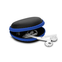 Acheter Cadorabo Boîte de rangement écouteurs dans BLEU FONCÉ - Coque rond en tissu robuste