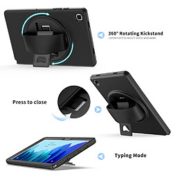 Coque en TPU avec béquille pivotante à 360° et fente pour stylo noir pour votre Samsung Galaxy Tab A7 10.4 (2020) T500