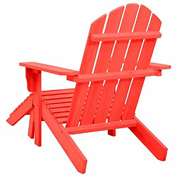 Acheter Maison Chic Chaise de jardin avec pouf - Fauteuil d'extérieur Adirondack Bois de sapin Rouge -MN39480