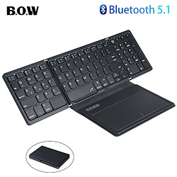 BOW-Clavier Bluetooth pliable avec poche TouchSub,Noir,Disposition de la Corée