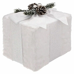 Décoration de Noël Cadeau Polaire 25cm Blanc