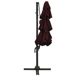 Avis vidaXL Parasol de jardin à 4 niveaux mât en aluminium rouge bordeaux