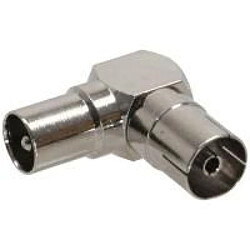 INLINE - Antenne Koaxial Verbinder - Koax (M) - Koax (W) - 90° gewinkelt - Metall vernickelt