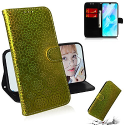 Wewoo Housse Étui Coque Pour Huawei P30 Lite / Nova 4e Couleur Unie Coloré Boucle Magnétique de protection en PU à rabat horizontal avec porte-cartes et & Portefeuille & Lanière Jaune