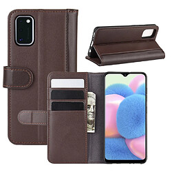 Etui en cuir véritable Divisé café pour votre Samsung Galaxy A41 (Global Version)