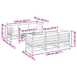 vidaXL Salon de jardin 7 pcs avec coussins bois de pin imprégné pas cher