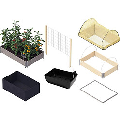 UPYARD Kit carré potager avec accessoires Gardenbox 120 x 80 cm gris.