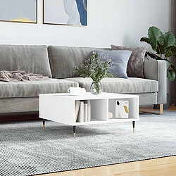 Maison Chic Table basse,Table Console Table d'appoint, Table pour salon blanc 60x60x30 cm bois d'ingénierie -MN24798