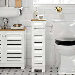 SoBuy BZR85-W Porte Papier Toilette Vertical, étroit, Meuble WC, Support Papier Toilette, Armoire Toilettes