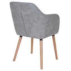 Acheter Decoshop26 Chaise de salle à manger design rétro scandinave en tissu gris béton pieds clairs 04_0002369